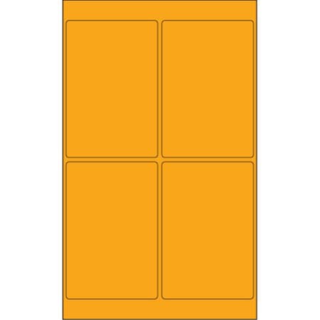 Bondad 4 x 6 in. Fluorescent Orange Rectangle Laser Labels, 400PK BO2821298